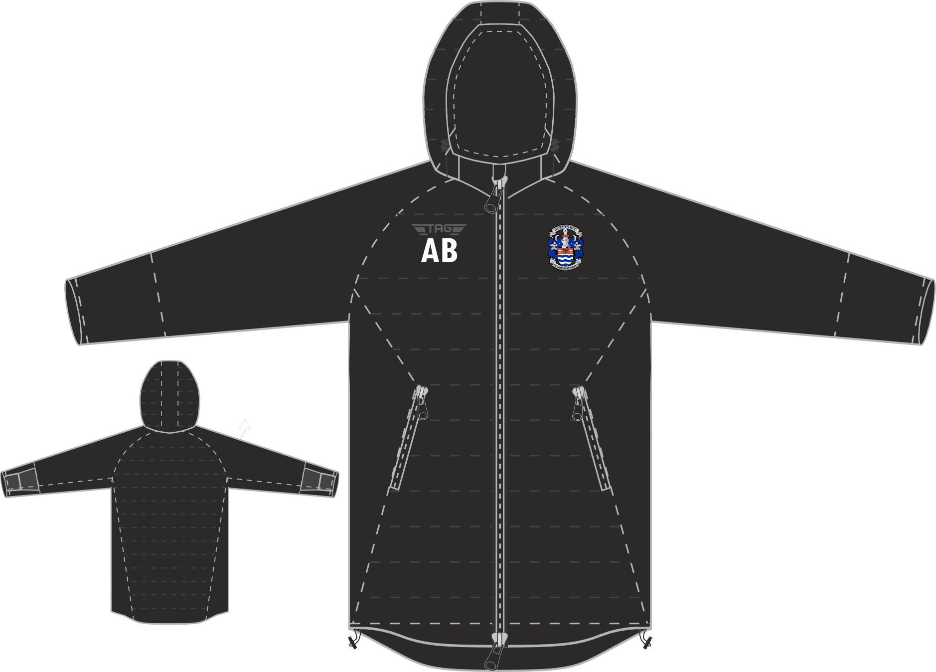 Burton Rugby FC - 2026 - Oslo - Puffa Jacket - Thigh Length - Image 1