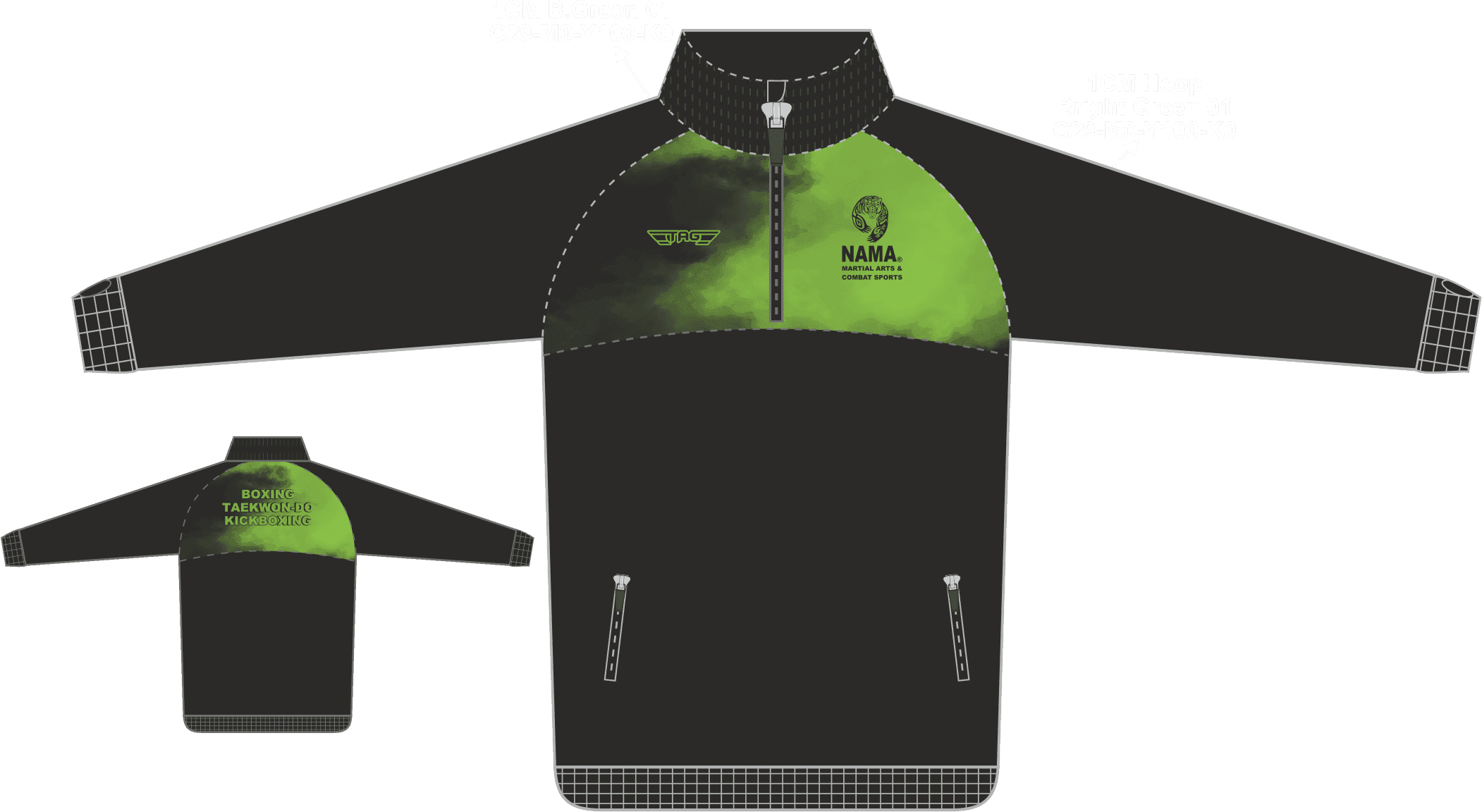 NAMA Porto/Smoke Tech Jacket 1/4 Zip Tag Sportswear