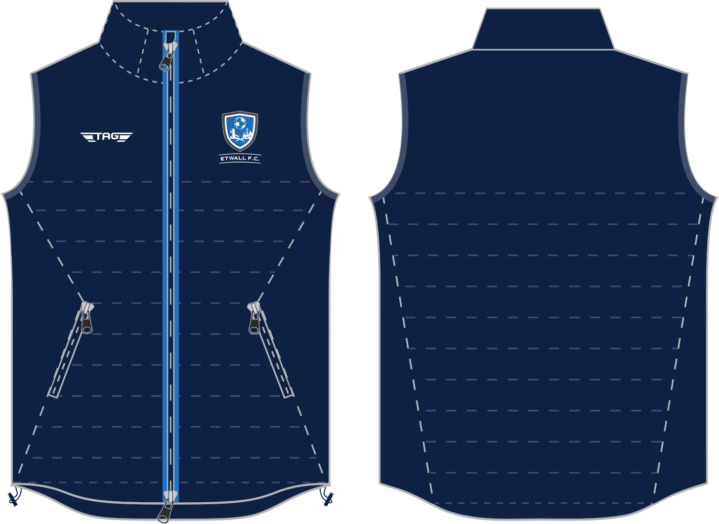 Etwall FC - Puffa Gilet - Non Hooded - Image 1