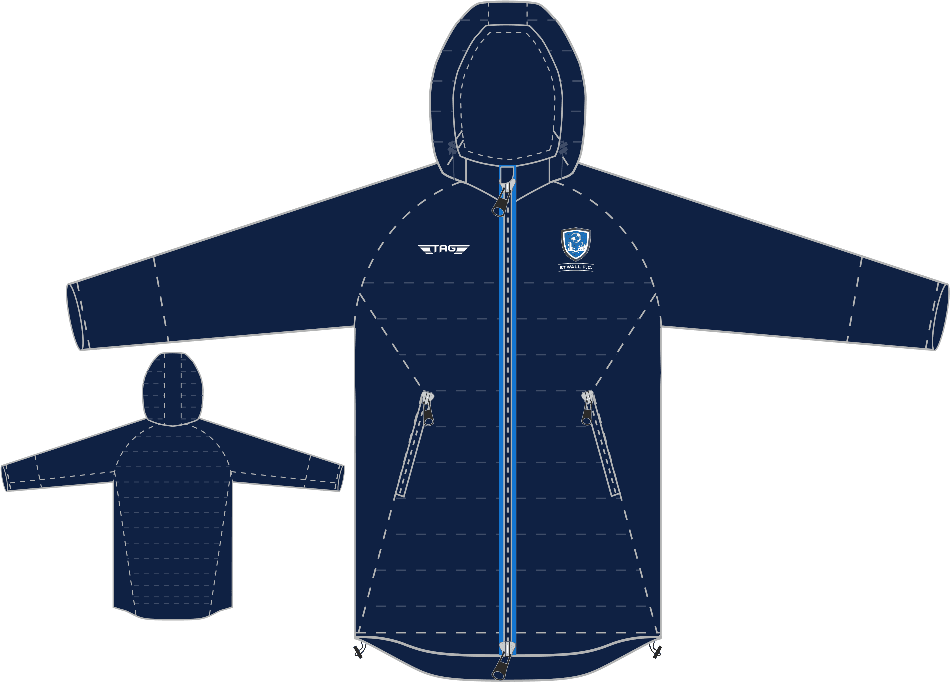Etwall FC - Oslo Puffa Jacket - Thigh Length - Image 1